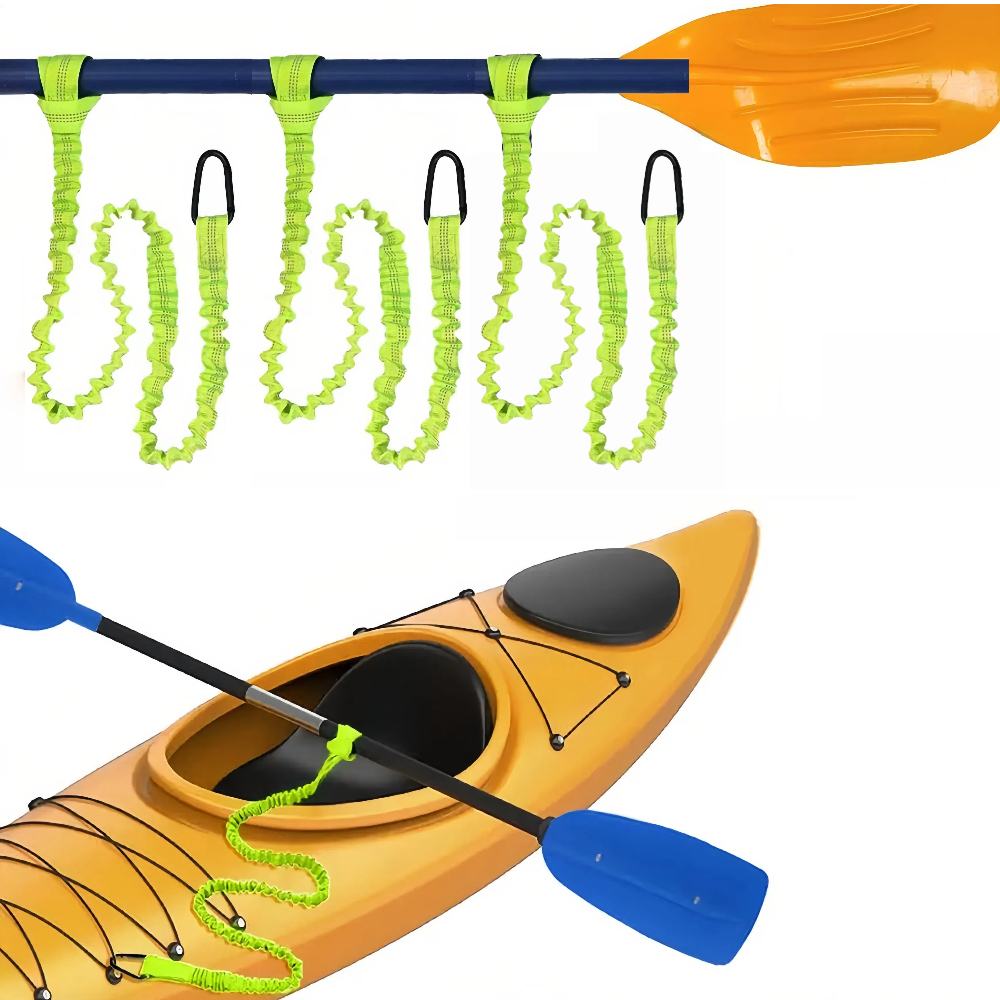 Fishing Kayak Paddle Leash - 조절 가능한 탄성 카약 낚싯대 끈