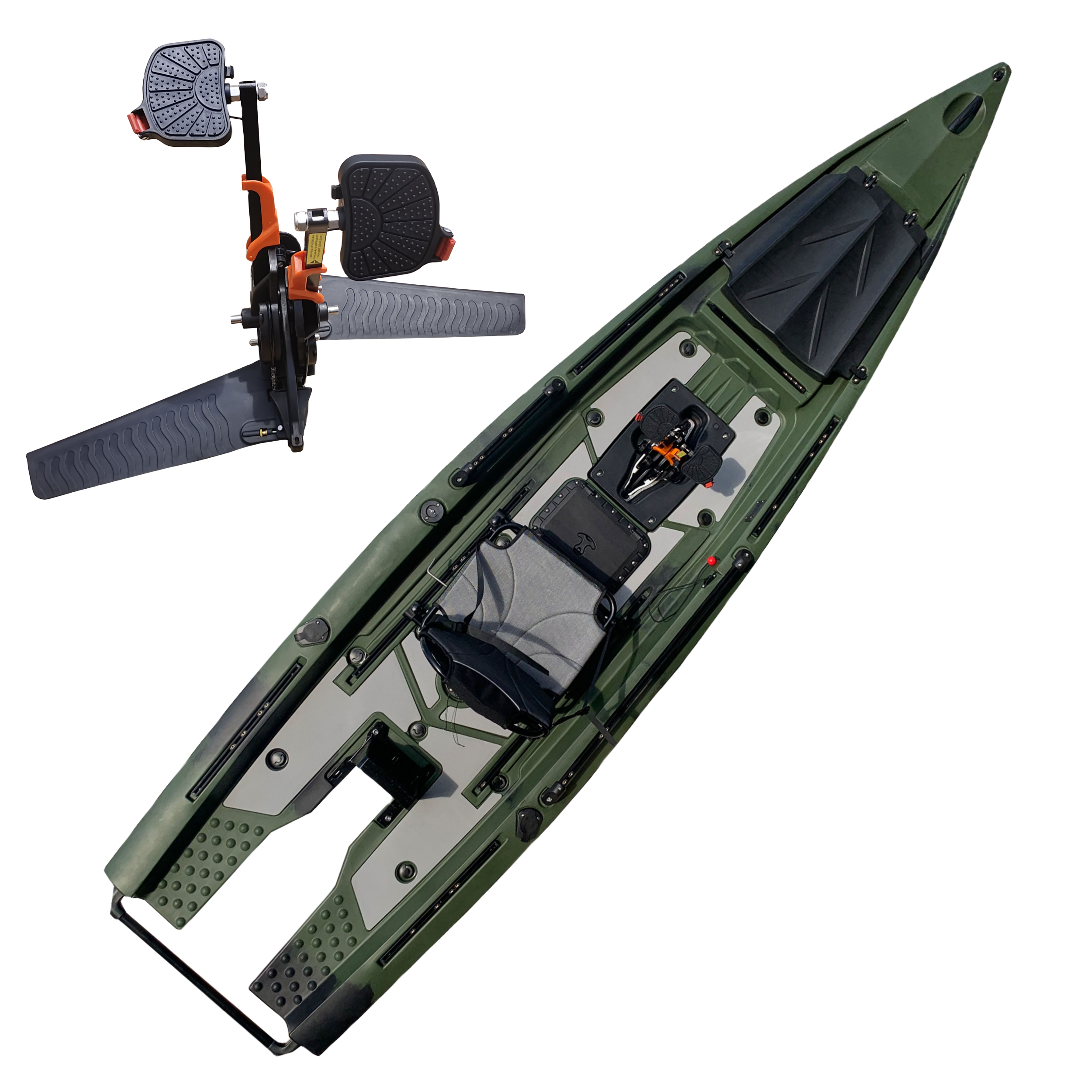 Fishing Kayak Sit On Top - 싱글 스키프 보트, 탑 전기 모터,