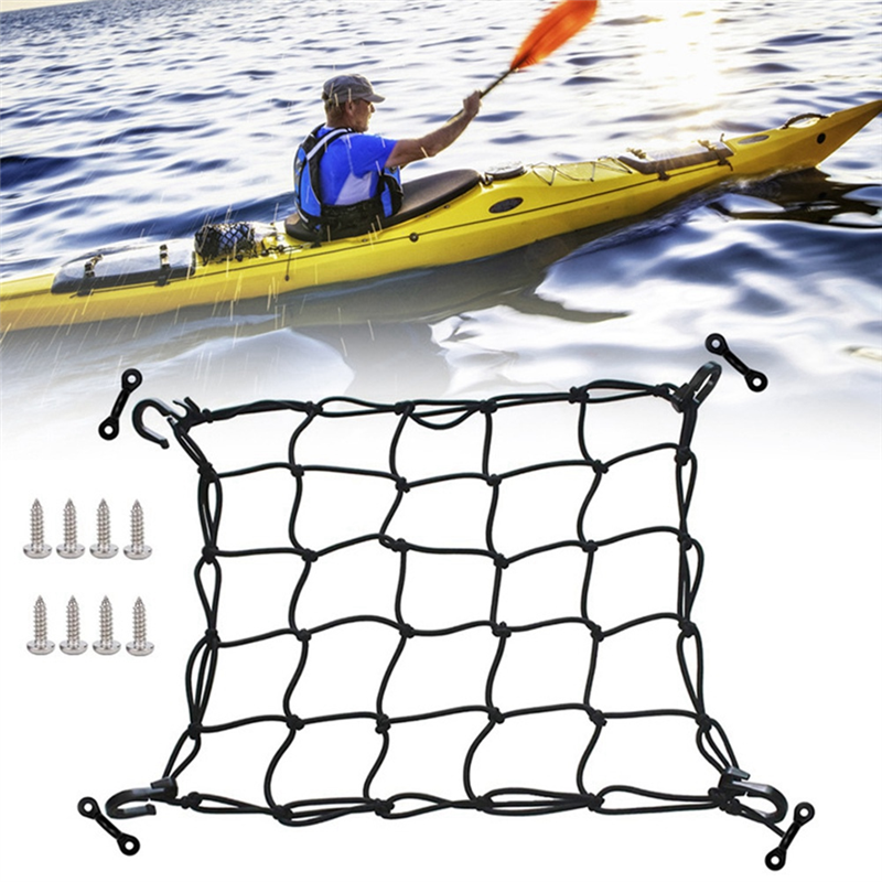래싱 후크가 있는 갑판 화물 그물, 무거운 짐 그물 메 - Fishing Kayak Crate 리뷰 및 가격