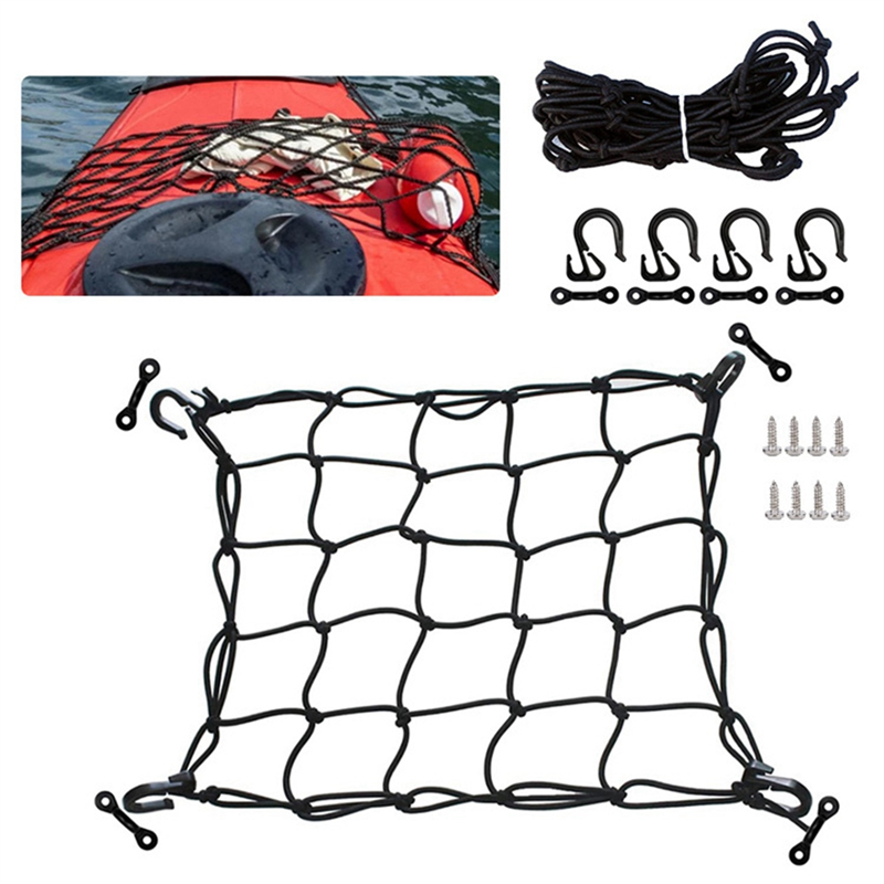 래싱 후크가 있는 갑판 화물 그물, 무거운 짐 그물 메 - Fishing Kayak Crate 리뷰 및 가격
