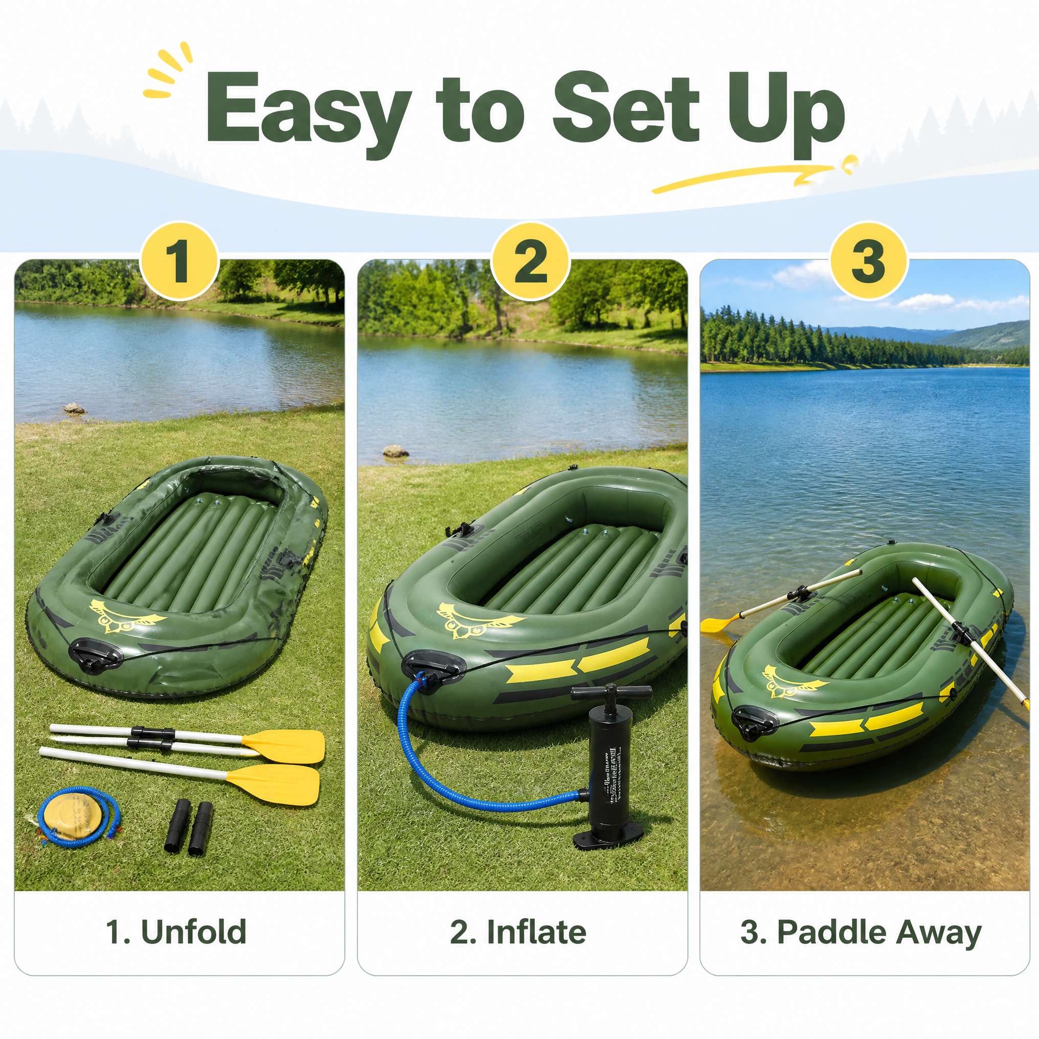 2인용 풍선 카약 두꺼운 PVC 휴대용 접이식 카누 패 - Fishing Kayak Paddle 리뷰 및 가격