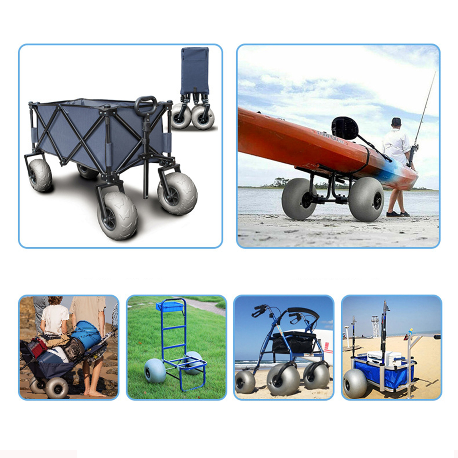10인치 풍선 바퀴, 해변 카약 트롤리 낚시 카트용 전 - Fishing Kayak Cart 리뷰 및 가격