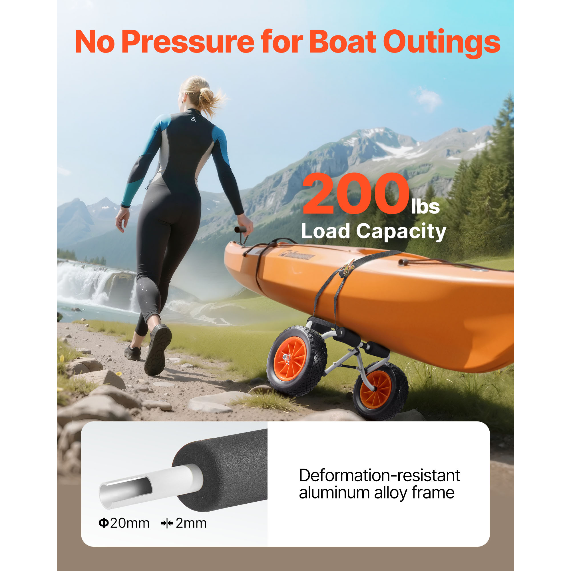 SucceBuy 200파운드 카약 카트 접이식 카약 트 - Fishing Kayak Cart 리뷰 및 가격