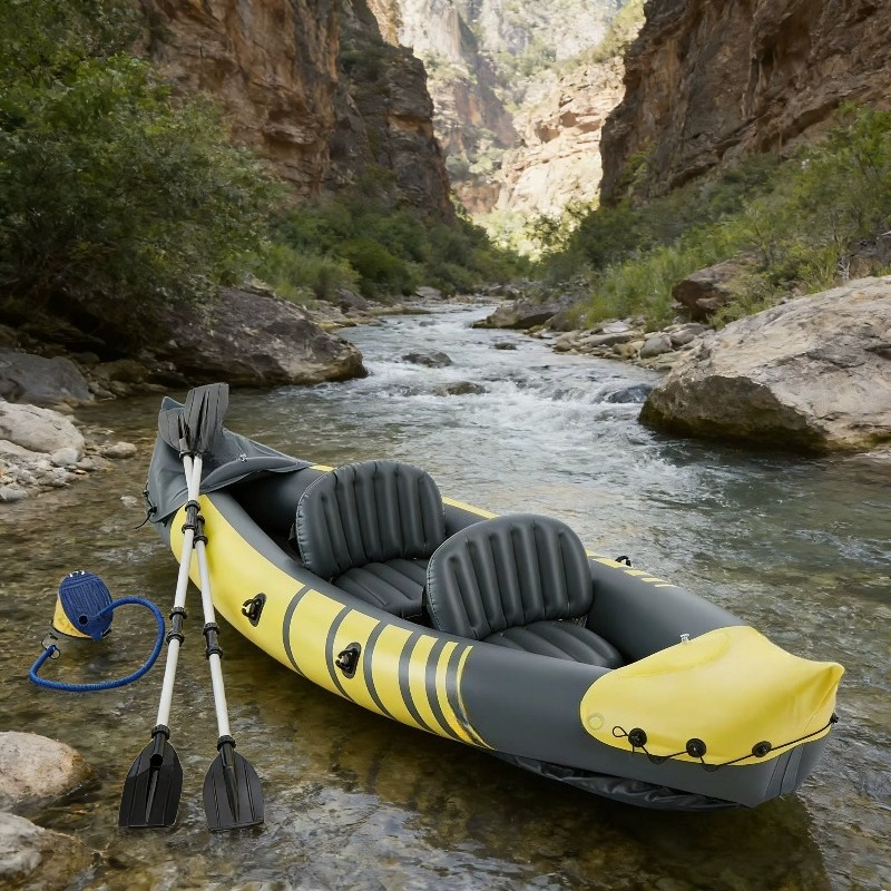 더블 시트 풍선식 낚시 카약, 호수, 강, 야외 수상  - Fishing Kayak Paddle 리뷰 및 가격