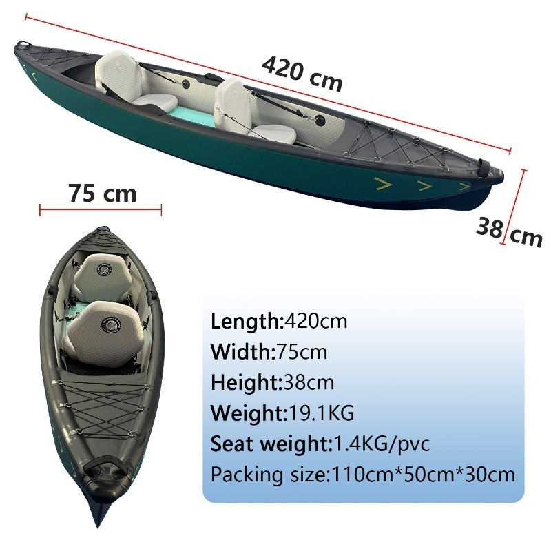 새로운 디자인 4.2m 휴대용 풍선 카약 카누 강화 P - Fishing Kayak Inflatable 리뷰 및 가격