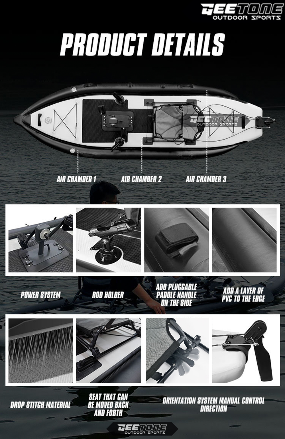 지톤 오프-서프 카약 페스카 콘 페달 드라이브 프로펠러 - Fishing Kayak Inflatable 리뷰 및 가격
