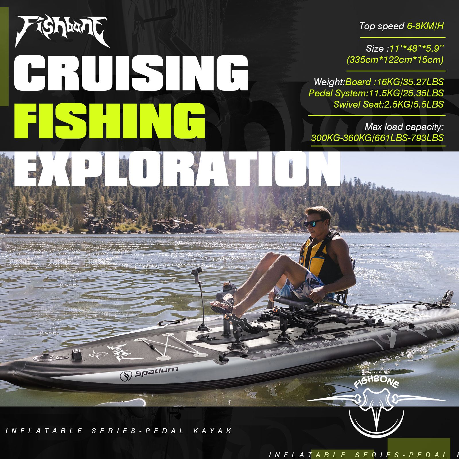 스파티움 페달 카약, 풍선식 낚시 카약, 페달 드라이브 - Fishing Kayak Pedal Drive 리뷰 및 가격