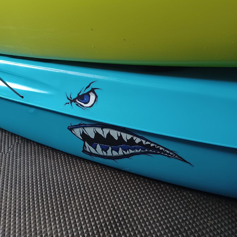 2PCS 상어 이빨 입 보트 스티커 DIY 카약 낚시  - Fishing Kayak Sit On Top 리뷰 및 가격