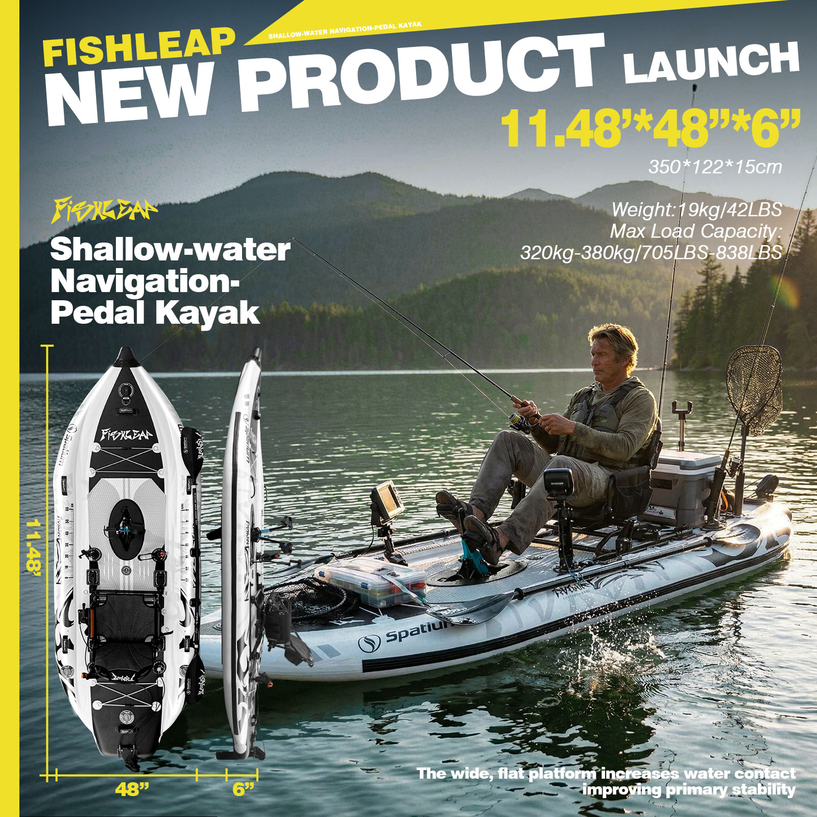 스파티움 11.5피트 플리퍼 페달 드라이브 낚시용 풍선 - Fishing Kayak Pedal Drive 리뷰 및 가격